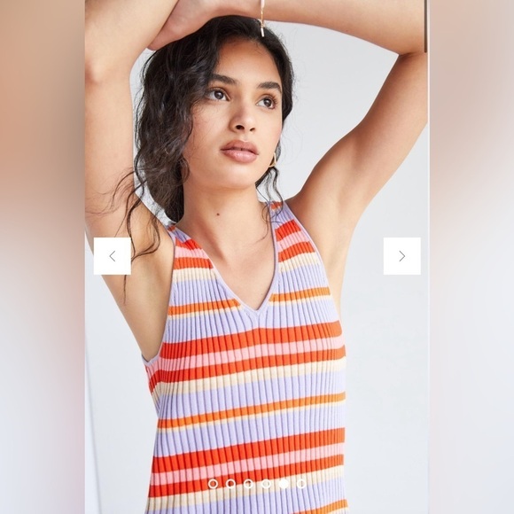 Seafolly sundancer ribbed Knit Cover-Up Maxi Dress sleeveless striped size S - Picture 2 of 14